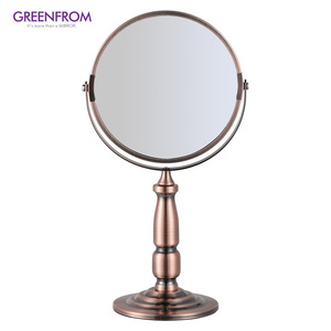 Retro Phong Cách Vòng Hình Dạng Bảng Đứng Máy Tính Để Bàn Make up Mạ Điện Khung Mỹ Phẩm Gương Cho Phòng Ngủ - Product Image 3
