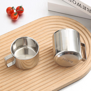 Stainless Steel Children's Water Cup 304 Double Layer Insulated Baby Milk Cup European Style Coffee Cup - Product Image 1