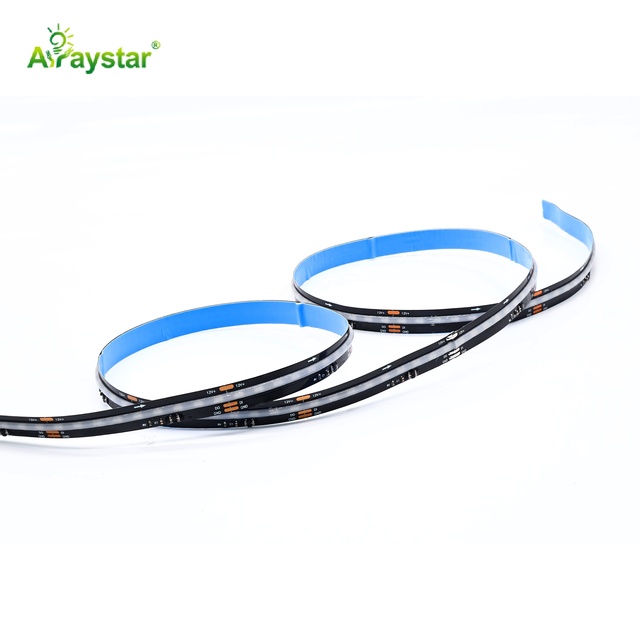 DC12V 10mm Black PCB Addressable RGBW COB Strip 10W/m 432 Pixels FCOB LED Strip Light