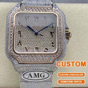 Montre mécanique automatique de luxe personnalisée avec logo pour hommes, bracelet en acier Moissanite, étanche, sportive et tendance - Product Image 1