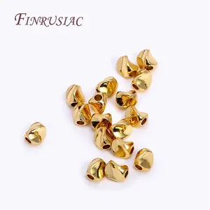 ลูกปัดทอง18K เหลี่ยมเพชรพลอยไม่สม่ำเสมอลูกปัดเกลียวทองเหลืองแบบทำมือสำหรับทำสร้อยข้อมือสร้อยคอเครื่องประดับ - Product Image 4