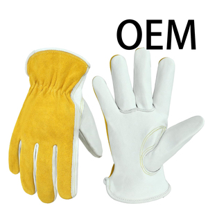 Guantes de Trabajo de Cuero Vacuno Resistentes al Desgaste, Guantes de Motocicleta Resistentes a Desgarros, Guantes de Conductor de Montacargas - Product Image 1