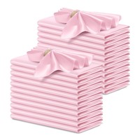 Serviettes de table pour mariage, serviettes en tissu, serviettes carrées en polyester rouge satiné 12x12 pouces, linge de table et housses de chaise soyeuses