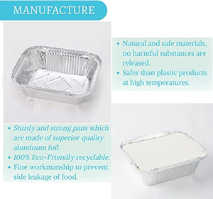 Boîte en aluminium jetable de qualité alimentaire, carrée, 6x6 pouces, 540 ml, recyclable, écologique, plateau de cuisson et emballage pour gâteaux - Product Image 3