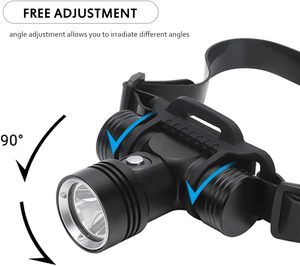 B14 <b>Rechargeable</b> Diving Headlamp Flashlight IP68 Waterproof 200M Beam Range Super Bright 1000 Lumens Camping High-Low-SOS Modes - Product Image 4