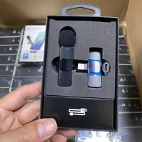 Collier Clip Lavalier Enregistrement Mobile Microphone Live Vlog Courte Vidéo Double Microphone Sans Fil Microfono K8 Pour IPone Type-C