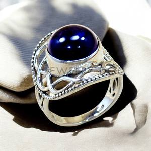 Bague en argent sterling 925 au design rétro large avec améthyste violette naturelle, bijoux fins, style victorien tendance, cadeau de mariage pour elle - Product Image 2