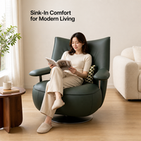 Fauteuil d'appoint pivotant en cuir PU écologique de style italien moderne haut de gamme pour la maison, l'hôtel, l'appartement