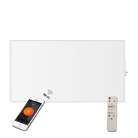 Panel Calefactor de Infrarrojos Lejanos de 960W con Marco de Aluminio Blanco, Montaje en Pared y Techo, Calentamiento Rápido y Programación Inteligente