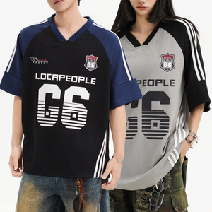 Camiseta Deportiva <span class=keywords><strong>Retro</strong></span> Personalizada de Manga Corta para Hombre y Mujer, Estilo Holgado, Streetwear, Hip Hop, Venta al Por Mayor - Product Image 1