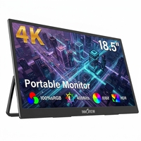 Schwarzer 18,5 Zoll 4K UHD Tragbarer IPS-Monitor 178° Betrachtungswinkel 1000:1 Kontrastverhältnis für Multitasking-Arbeit
