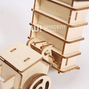 צעצועי מיניאטורי אנרגיה סולארית רכב עץ תחבורה צעצוע משאית דגמי רכבים לילדים - Product Image 5