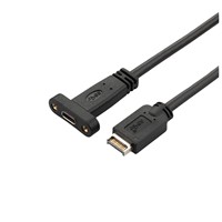 Câble de type E, connecteur mâle vers connecteur femelle TYPE C 3.1, fil plat avec trous de vis, câble pour boîtier d'ordinateur DIY