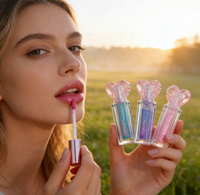 Vente en gros d'huile de brillant à lèvres transparente 6 couleurs brillante et chatoyante huile de remplissage pour lèvres de marque privée personnalisée étanche à l'eau claire et de couleur changée
