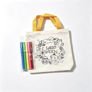 Set Borsa Fai da Te Halloween Personalizzabile per Genitore e Figlio, Borsa in Tela Artigianale Riutilizzabile con Stampa Serigrafica, Forma Piatta, Marca HS Fashion - Product Image 6