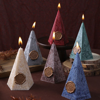 Kreative Vintage Handgefertigte Eisblumen Geometrische Pyramidenförmige Aroma-Kerzen Party Heim-Deko Souvenir Geschenke Duftkerzen