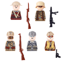 50 pièces/sac, figurines de soldats militaires miniatures de la Seconde Guerre mondiale, ensemble d'armes, briques de construction, jouets pour enfants