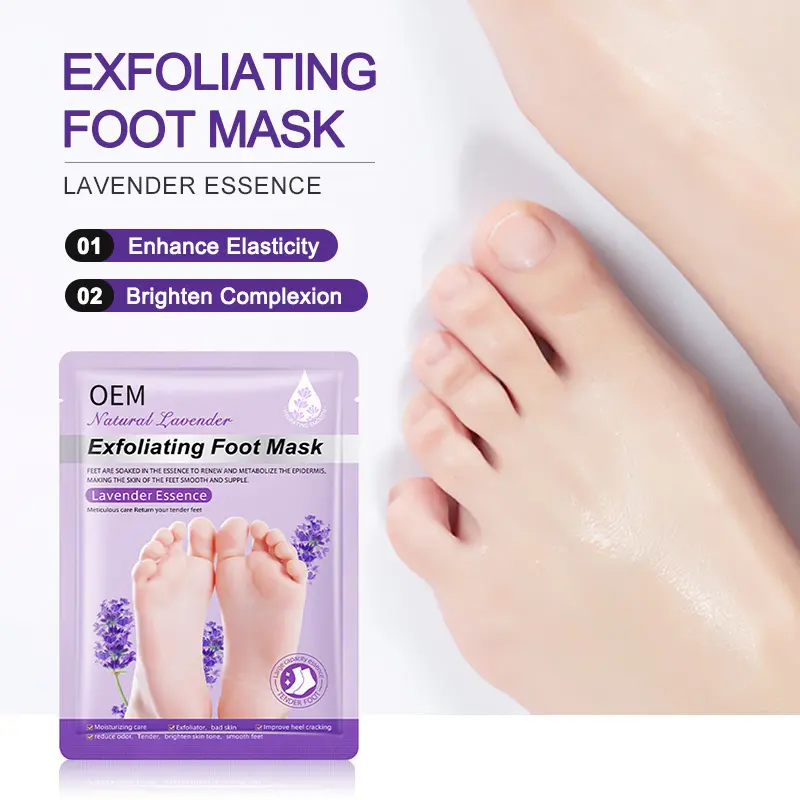 Oem Odm Groothandel Voet Huidverzorgingsproducten Koreaanse Voeten Sheet Masker Sokken Peeling Peeling Exfoliërende Peel Lavendel Voet Masker