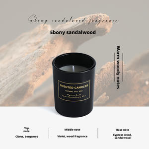 Nouvelles <span class=keywords><strong>petites</strong></span> bougies artisanales en cire de soja noire, fortement parfumées, créatives, sans logo, pour le soulagement <span class=keywords><strong>du</strong></span> stress, les cadeaux, la méditation, la Saint-Valentin - Product Image 2