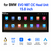 Système multimédia automobile Linux à démarrage rapide de 15,8 pouces avec CarPlay sans fil Android Auto pour BMW EVO NBT CIC Écran tactile IPS GPS