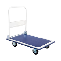 Chariot à plateforme pliable à 4 roues, chariot à plateau portable pour entrepôt, chariot à pousser 300 kg, petit chariot à plateau pour le transport de marchandises