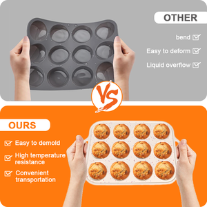 Khuôn làm bánh bằng silicon tùy chỉnh bán buôn, khuôn nhựa resin chống dính, khuôn bánh muffin, khay nướng bánh - Product Image 6