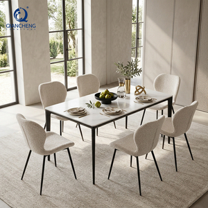 <span class=keywords><strong>Tavolo</strong></span> da Pranzo dal Design Moderno con Gambe in Metallo, Arredamento per Sala da Pranzo e Soggiorno - Product Image 1