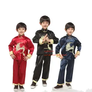 Ecowalson מסורתי ילד סיני הדרקון קונג פו תלבושת טאנג תלבושות