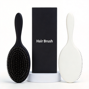 Brosse à cheveux en poils de sanglier personnalisée en usine, brosse sèche-cheveux, brosse démêlante pour femmes avec logo - Product Image 4