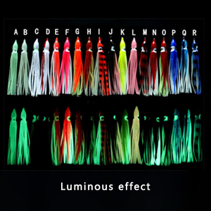 Señuelos de Pesca de Calamar de Plástico Suave de 4cm, 5cm, 6cm y 7.5cm, con Falda de Pulpo y Calamar Luminoso - Product Image 4