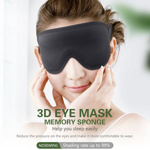 หน้ากากปิดตา3D นุ่มสีดำปิดตาพร้อมแถบปรับได้ - Product Image 2