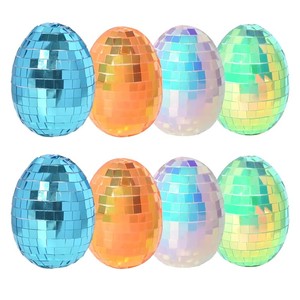 Silver Reflection Easter Customized Disco Ball Paper Egg Hanging PET Teen Decoration - Product Image 2