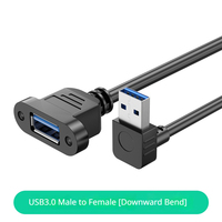Câble d'extension USB 3.0 mâle vers femelle à montage sur panneau, angle droit 90 degrés (haut, bas, gauche, droite), adaptateur OTG 5 Gbit/s