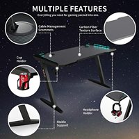 BEISIJIE Grande Promotion Échantillon Gratuit Bureau de Jeu pour Gamer Table de Gaming avec Ordinateur RGB et Porte-Gobelet Z8