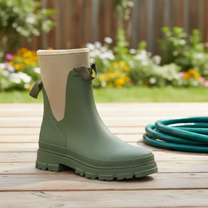 Wholesale New Arrival Molded Neoprene Recyclable Winter Autumn Waterproof <strong>Ankle</strong> <strong>Wellington</strong> Rain <strong>Boots</strong> for Women - Product Image 5