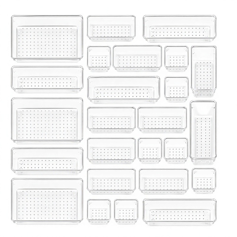 25 Piece Plastic Drawer Divider Organizer