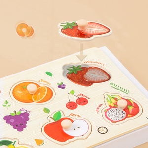 Giocattoli Educativi Montessori in Legno, <span class=keywords><strong>Puzzle</strong></span> con Maniglia per Bambini, Apprendimento Precoce, <span class=keywords><strong>Puzzle</strong></span> con Perni - Product Image 5