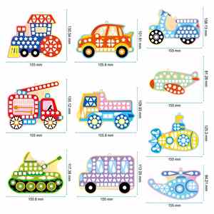 Kits d'autocollants mosaïques créatifs pour enfants, 10 thèmes de véhicules, idéal pour garçons et filles, activité artistique en feuille d'aluminium, cadeau parfait - Product Image 5