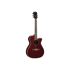 Guitares acoustiques EKO GUITARS - NXT A100ce See Through Red, table en épicéa, dos et côtés en acajou, manche en acajou, touche en roupana. - Product Image 1