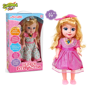 SUNSEED Bambola Interattiva Parlante in Spagnolo da 14 Pollici in Plastica Morbida, Giocattolo Educativo Musicale a Batteria per Bambine - Product Image 4