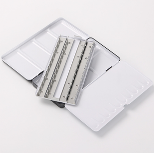 Palette de voyage en aluminium pliable pour aquarelle miniature, palette d'aquarelle portable vide pour mélanger les couleurs, boîte en étain avec boîte cadeau - Product Image 1
