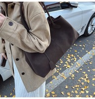 Nuevo Bolso de Mano Tipo Bandolera de Ante Esmerilado Retro Vintage de Alta Calidad para Mujer, Otoño Invierno