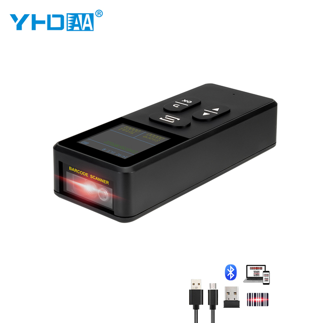 Portable Mini Color LCD Display Barcode Scanner Wireless  Bar Code Reader for Retail Warehouse Pharmacy