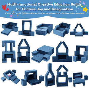 Children's Building Block <b>Sofa</b> Fabric High-Elasticity Foam 2-4 Years Home Play Mat <b>Folding</b> Reading Playing Seat - Product Image 4