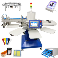 Kit de Serigrafía Rotativa de 8 Estaciones y 1 Color, Nuevas Máquinas Automáticas de Serigrafía para Camisetas, Bolsas No Tejidas y Prendas