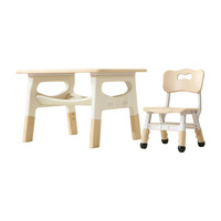 Juego de Mesa y Silla Infantil de Plástico para Preescolar, Estilo Moderno y Minimalista, Escritorio Ajustable en Altura, Multifuncional, con Almacenamiento para Arte