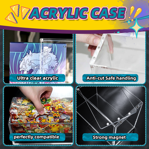 Boîte de présentation transparente en acrylique anti-UV 5+5mm avec couvercle magnétique puissant pour cartes Pokémon Elite Trainer - Protection et rangement - Product Image 3