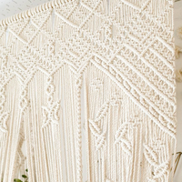 DaiRui Décoration d'intérieur marocaine, Grand rideau mural de luxe en macramé de corde de coton, style bohème, pour mariage et fenêtre