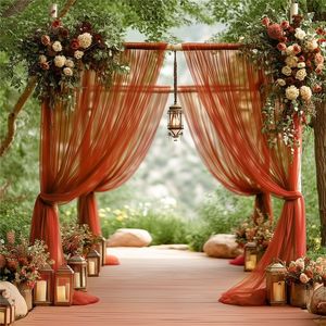 LANJO Boho Bohemian Style Wedding Arch Draping Fabric Natural Look Gauze For Arched Backdrop Garland Decoration Supplies - Product Image 4