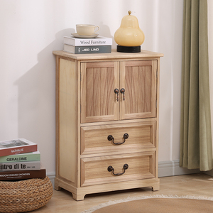 家具収納ユニットチェスト引き出しベッドサイドヴィンテージトールボーイホワイトミニチュア組み立てベッドサイドキャビネットドレッサーナイトスタンド - Product Image 2